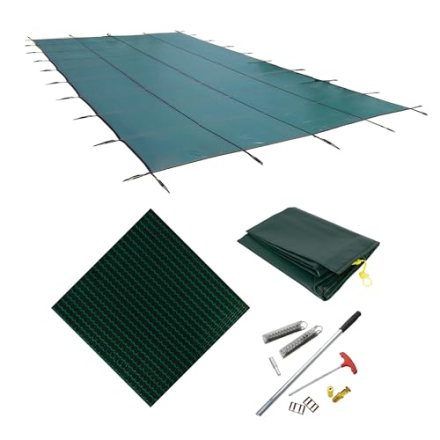 Blue — Blue Wave 18-Year Mesh 18-ft x 36-ft In-Ground Pool Safety Cover - Green