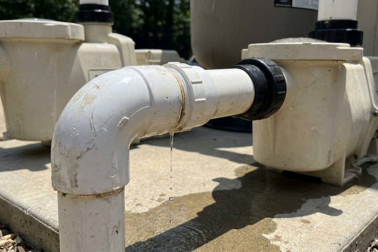 Leaks — J-B Weld WaterWeld on Leaking Pool PVC Joint