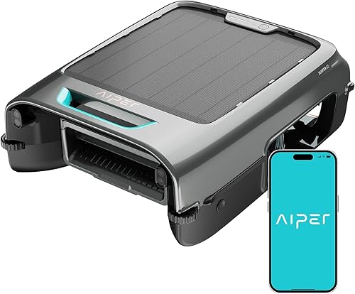 AIPER EcoSurfer S2 Solar Powered Pool Surface Skimmer Robot with APP Support, 24/7 Continuous Cleaning, Dual Charging Modes, Smart Obstacle Avoidance, 150-um Filtration, OTA Upgrade