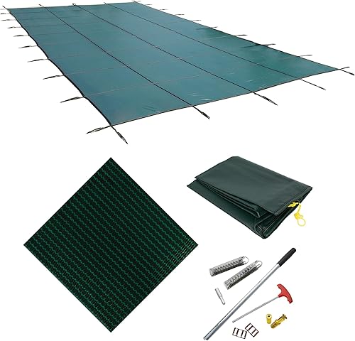 Blue Wave 18-Year Mesh 18-ft x 36-ft In-Ground Pool Safety Cover - Green